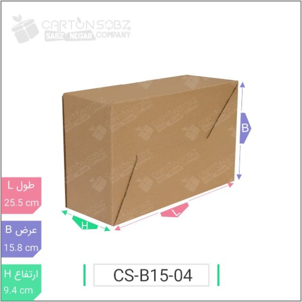 جعبه مدل دار دایکاتی کد ۲ CS-B15-04 خرید کارتن جعبه سینگل فیس کارتن سبز