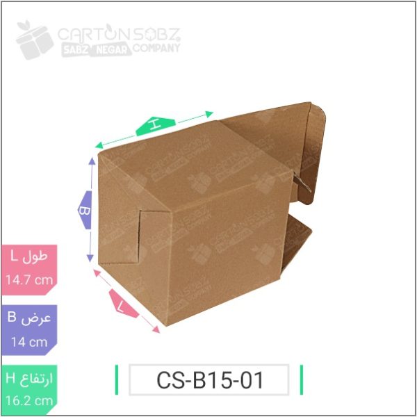 جعبه مدل دار دایکاتی کد ۱ CS-B15-01 خرید کارتن جعبه سینگل فیس کارتن سبز