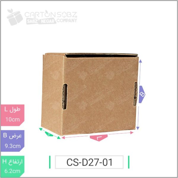 جعبه مدل دار دایکاتی کد ۳ - CS-D27-01 خرید کارتن جعبه سینگل فیس کارتن سبز