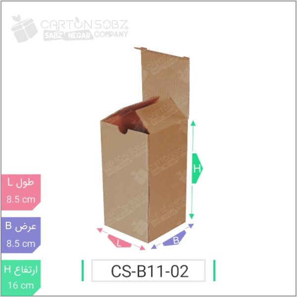 جعبه مدل دار دایکاتی کد- CS-B11-02 خرید کارتن جعبه سینگل فیس کارتن سبز ۱