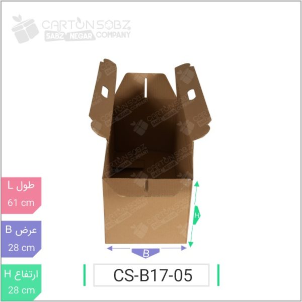 جعبه مدل دار دایکاتی کد - CS-B17-05 خرید کارتن جعبه سینگل فیس کارتن سبز (۲)