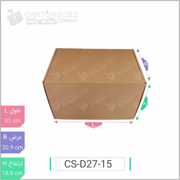 جعبه مدل دار دایکاتی کد - CS-D27-15 خرید کارتن جعبه سینگل فیس کارتن سبز (۱)